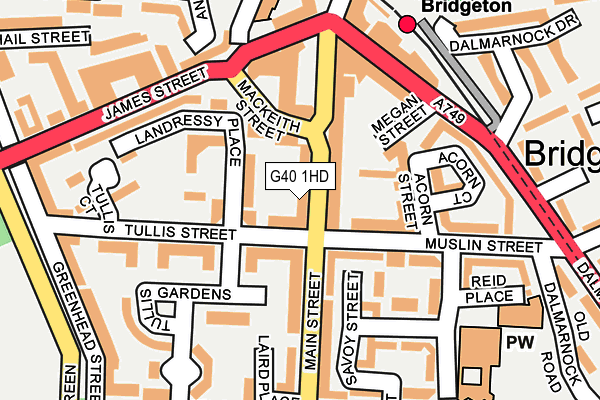 G40 1HD map - OS OpenMap – Local (Ordnance Survey)