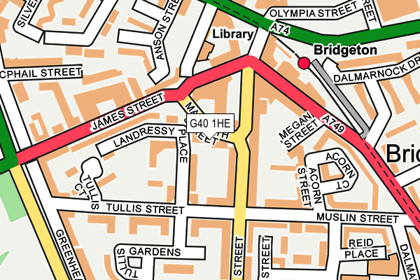 G40 1HE map - OS OpenMap – Local (Ordnance Survey)