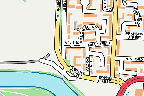 G40 1HZ map - OS OpenMap – Local (Ordnance Survey)