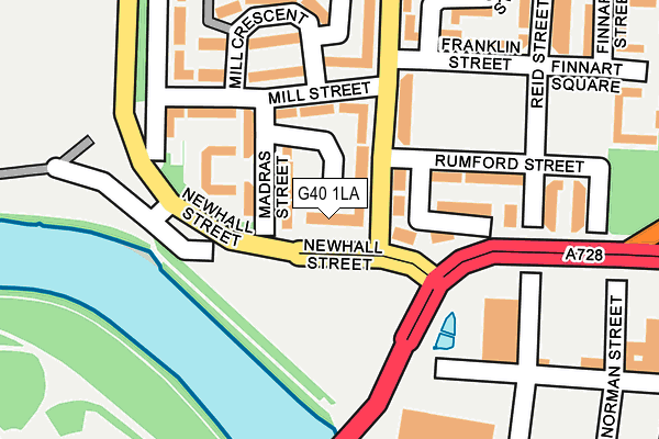 G40 1LA map - OS OpenMap – Local (Ordnance Survey)