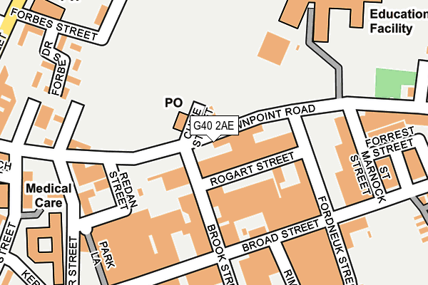 G40 2AE map - OS OpenMap – Local (Ordnance Survey)