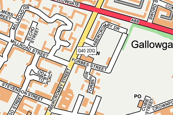 G40 2DQ map - OS OpenMap – Local (Ordnance Survey)