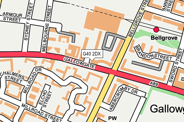 G40 2DX map - OS OpenMap – Local (Ordnance Survey)