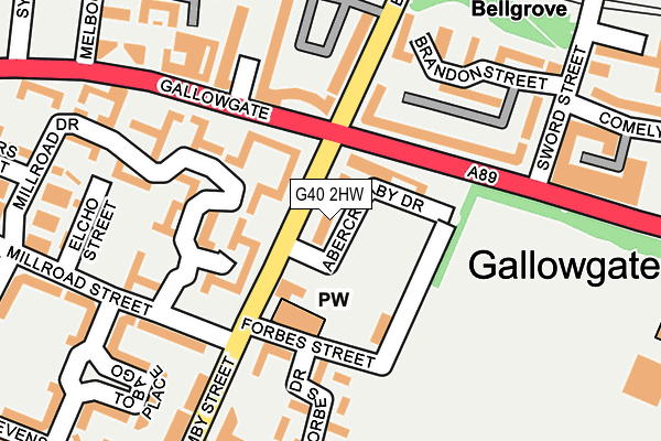 G40 2HW map - OS OpenMap – Local (Ordnance Survey)