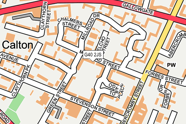 G40 2JS map - OS OpenMap – Local (Ordnance Survey)