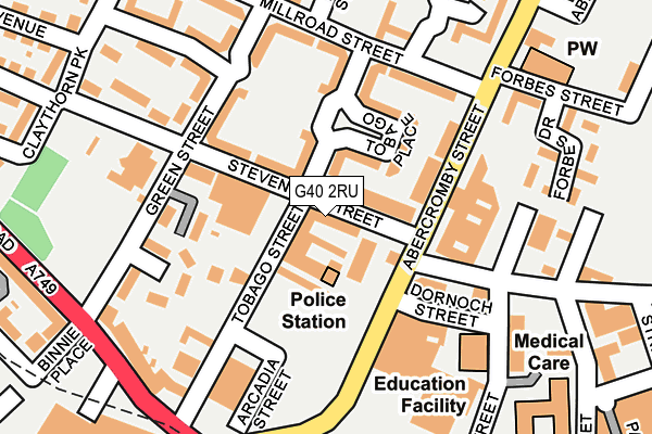 G40 2RU map - OS OpenMap – Local (Ordnance Survey)