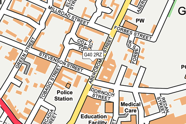 G40 2RZ map - OS OpenMap – Local (Ordnance Survey)