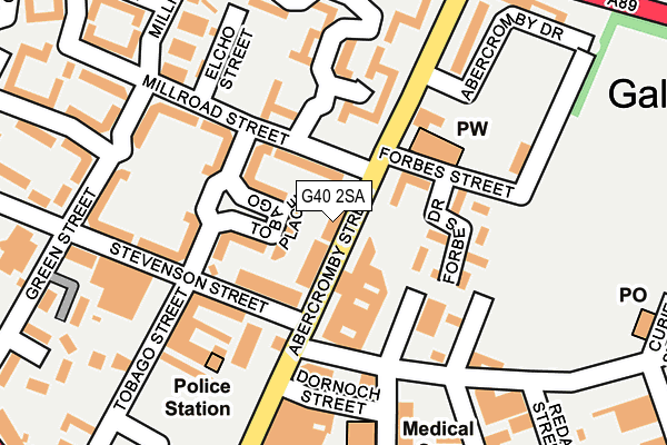 G40 2SA map - OS OpenMap – Local (Ordnance Survey)