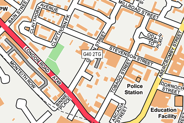 G40 2TG map - OS OpenMap – Local (Ordnance Survey)