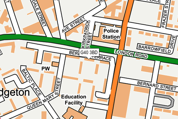 G40 3BD map - OS OpenMap – Local (Ordnance Survey)