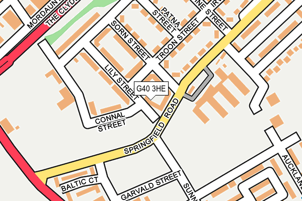 G40 3HE map - OS OpenMap – Local (Ordnance Survey)