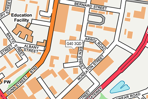 G40 3QD map - OS OpenMap – Local (Ordnance Survey)