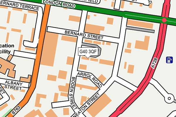 G40 3QF map - OS OpenMap – Local (Ordnance Survey)