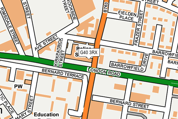 G40 3RX map - OS OpenMap – Local (Ordnance Survey)