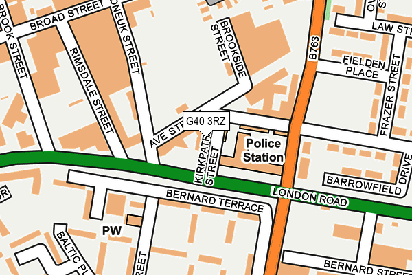 G40 3RZ map - OS OpenMap – Local (Ordnance Survey)