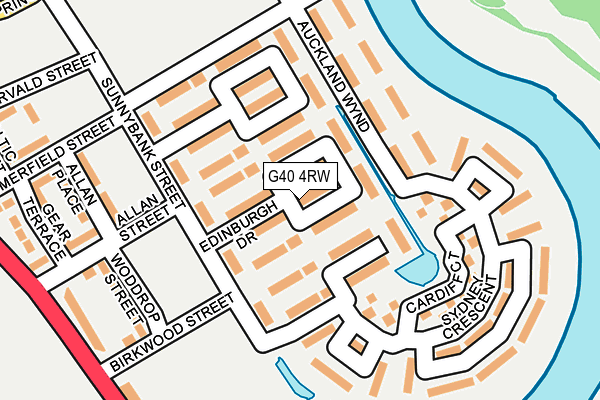 G40 4RW map - OS OpenMap – Local (Ordnance Survey)
