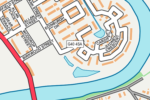 G40 4SA map - OS OpenMap – Local (Ordnance Survey)