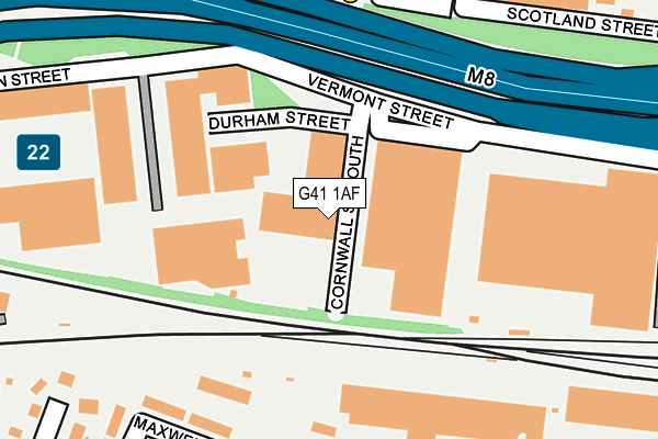 G41 1AF map - OS OpenMap – Local (Ordnance Survey)