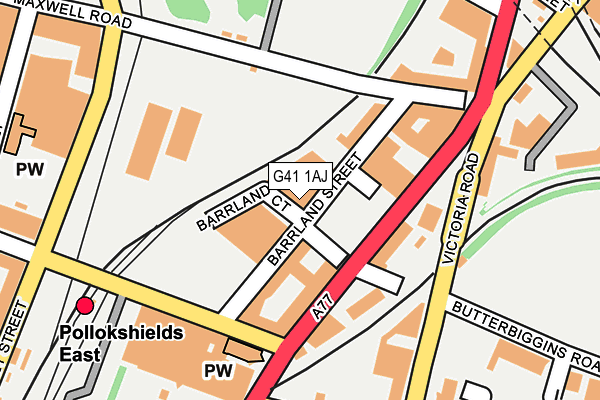 G41 1AJ map - OS OpenMap – Local (Ordnance Survey)