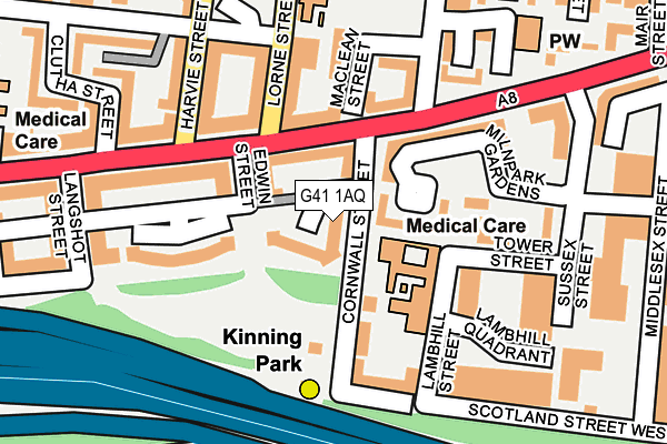 G41 1AQ map - OS OpenMap – Local (Ordnance Survey)