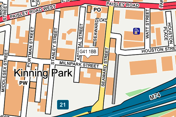 G41 1BB map - OS OpenMap – Local (Ordnance Survey)