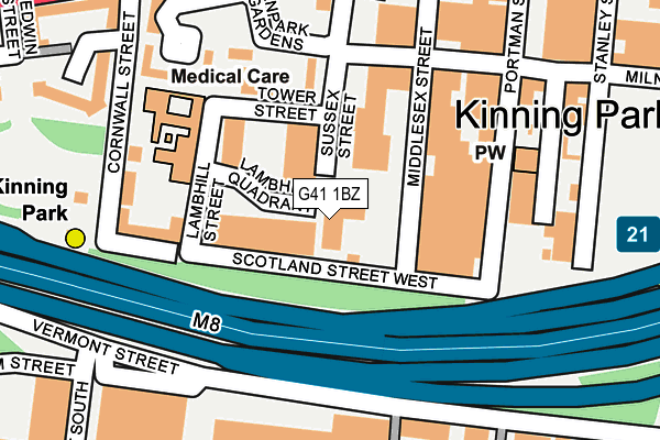 G41 1BZ map - OS OpenMap – Local (Ordnance Survey)