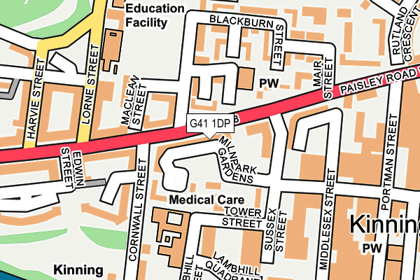 G41 1DP map - OS OpenMap – Local (Ordnance Survey)