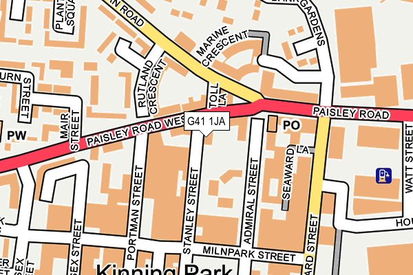 G41 1JA map - OS OpenMap – Local (Ordnance Survey)