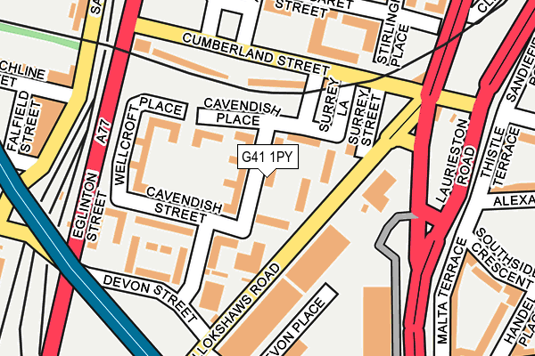 G41 1PY map - OS OpenMap – Local (Ordnance Survey)