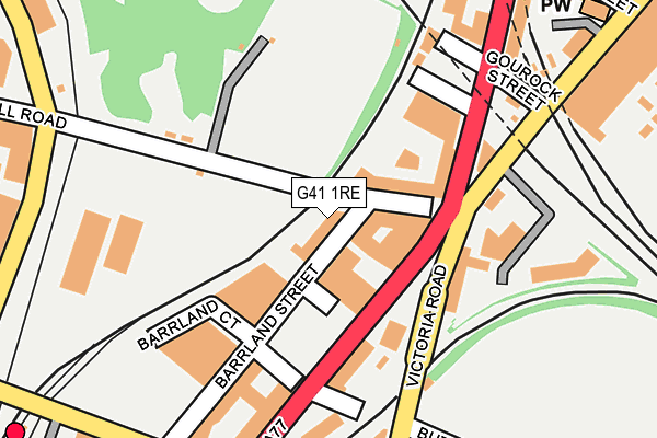 G41 1RE map - OS OpenMap – Local (Ordnance Survey)