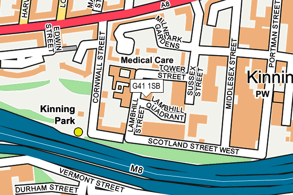 G41 1SB map - OS OpenMap – Local (Ordnance Survey)