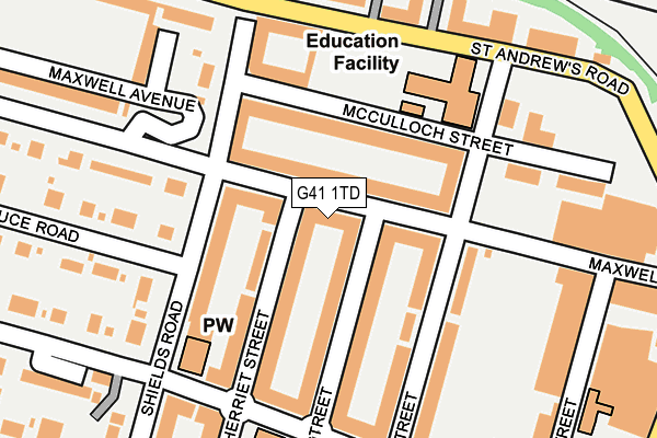 G41 1TD map - OS OpenMap – Local (Ordnance Survey)