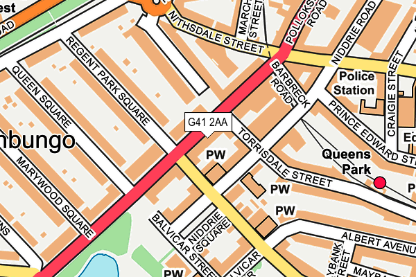 G41 2AA map - OS OpenMap – Local (Ordnance Survey)