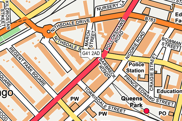 G41 2AD map - OS OpenMap – Local (Ordnance Survey)