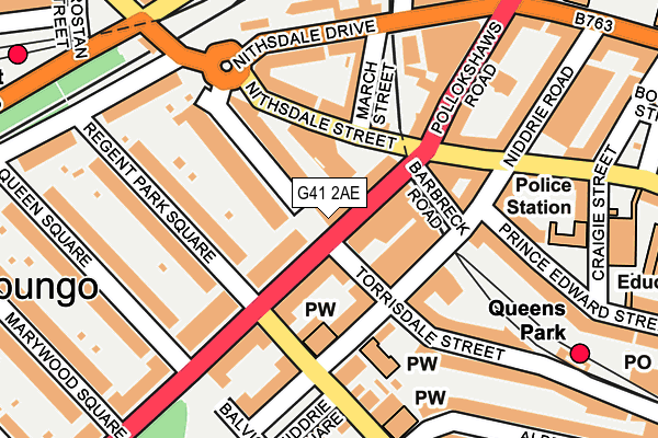 G41 2AE map - OS OpenMap – Local (Ordnance Survey)