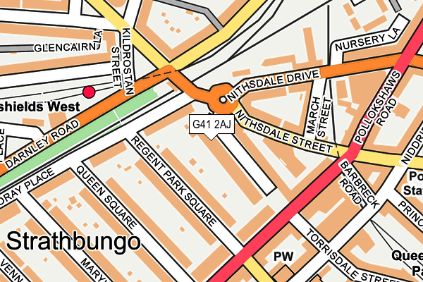 G41 2AJ map - OS OpenMap – Local (Ordnance Survey)