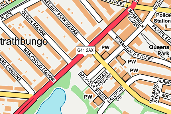 G41 2AX map - OS OpenMap – Local (Ordnance Survey)