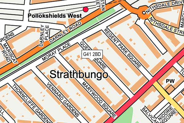 G41 2BD map - OS OpenMap – Local (Ordnance Survey)