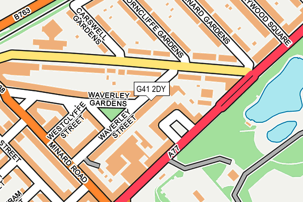 G41 2DY map - OS OpenMap – Local (Ordnance Survey)