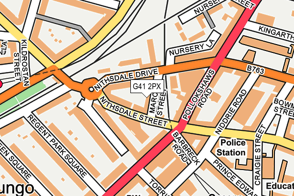 G41 2PX map - OS OpenMap – Local (Ordnance Survey)