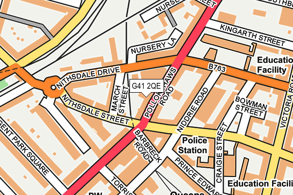 G41 2QE map - OS OpenMap – Local (Ordnance Survey)