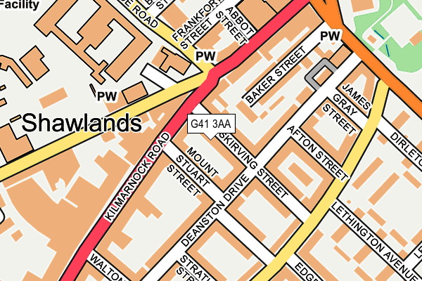 G41 3AA map - OS OpenMap – Local (Ordnance Survey)