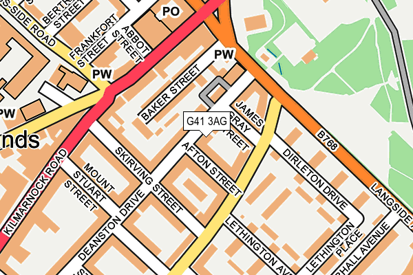 G41 3AG map - OS OpenMap – Local (Ordnance Survey)