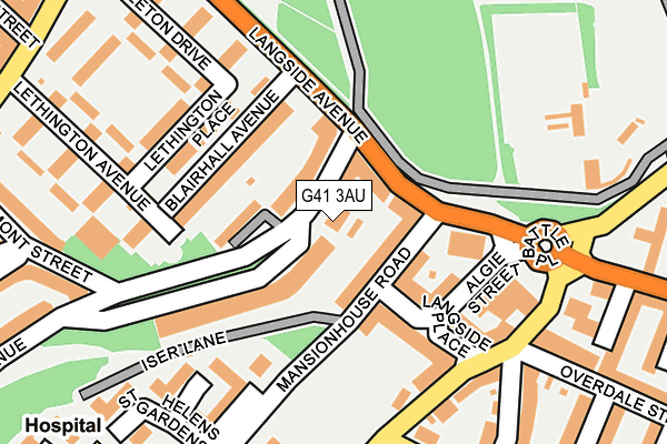 G41 3AU map - OS OpenMap – Local (Ordnance Survey)