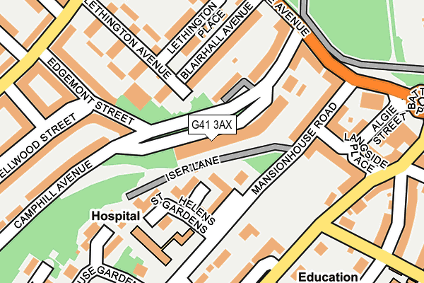 G41 3AX map - OS OpenMap – Local (Ordnance Survey)