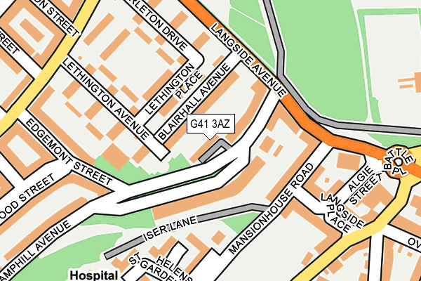 G41 3AZ map - OS OpenMap – Local (Ordnance Survey)