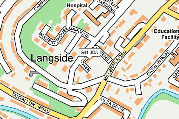 G41 3DA map - OS OpenMap – Local (Ordnance Survey)