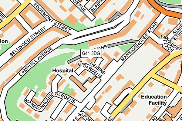 G41 3DG map - OS OpenMap – Local (Ordnance Survey)