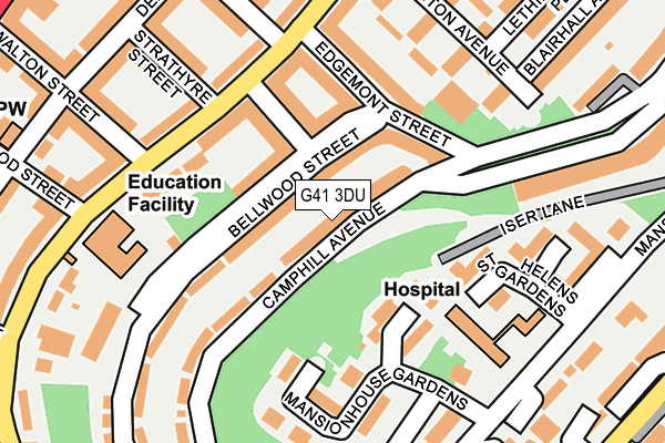 G41 3DU map - OS OpenMap – Local (Ordnance Survey)