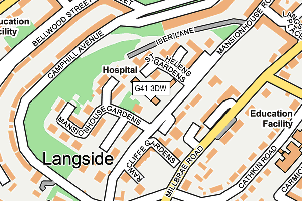 G41 3DW map - OS OpenMap – Local (Ordnance Survey)